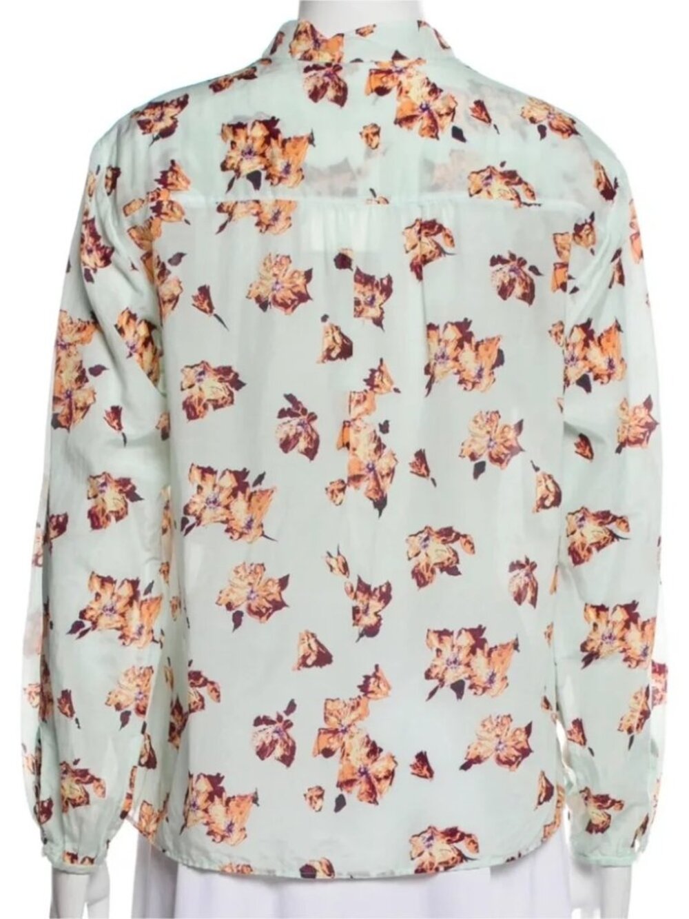 A.L.C. Shira Floral Print Mock Neck Blouse 1380 - Picture 3 of 13